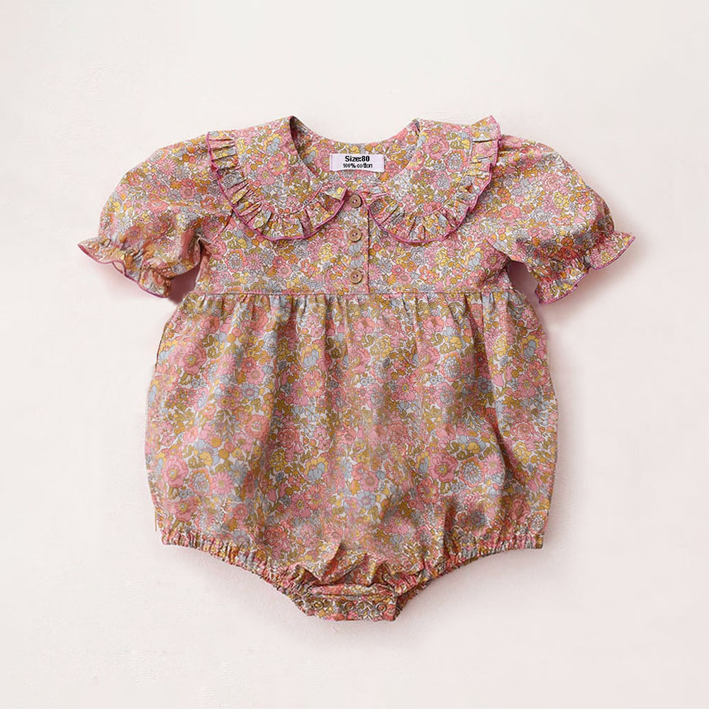 Baby Clothing Next - Sommer Neugeborenen Einteiler Niedlicher Blumenmädchen-Strampler aus