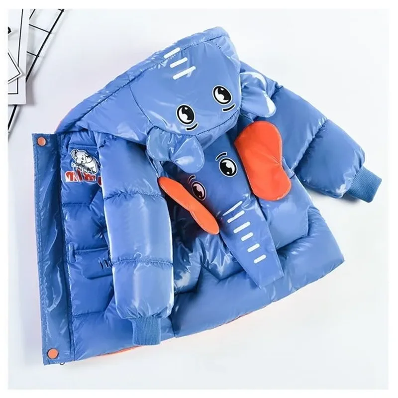 Baby Clothing Elephant - Jungen-Baumwolle, gepolstert, Cartoon-3D-Baby-Elefant, 2024, Winter, nicht
