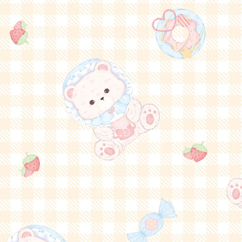 Baby Clothing Yellow - Gelber „Baby Bear“-Lolita-Stoff mit verstreutem Aufdruck