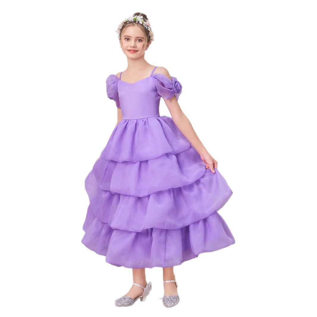 Baby Clothing Layers - 2025, Blumen-Baby-Geburtstagskleid für Mädchen, flauschig, mehrlagig,