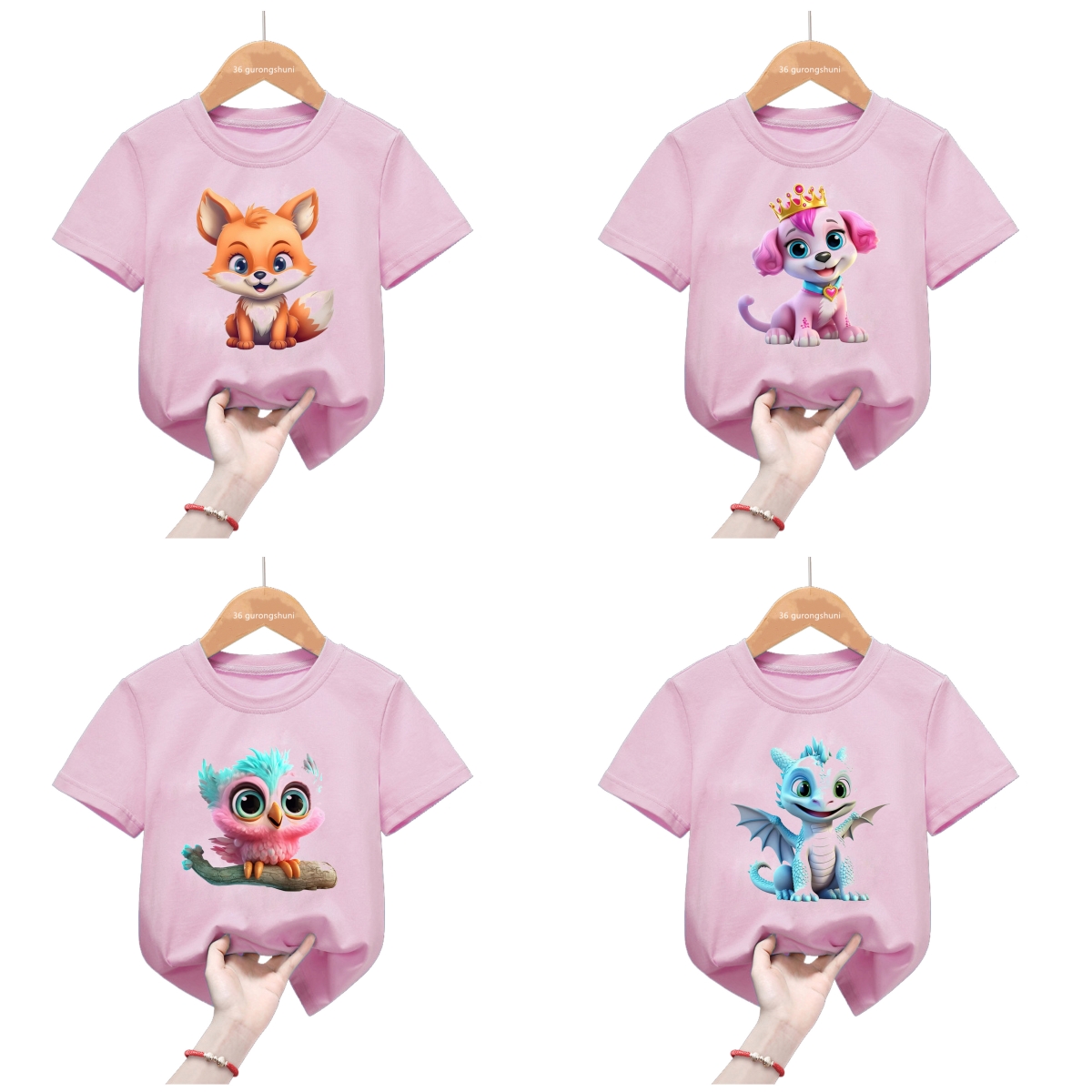 Baby Clothing Elephant - Rosa Tops kawaii kleiner Elefant Drachen