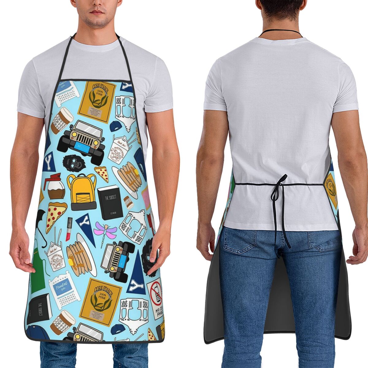 Printed Bibs Pack - Ultimative Schürzen mit Fächermuster-Allover-Print in Blau