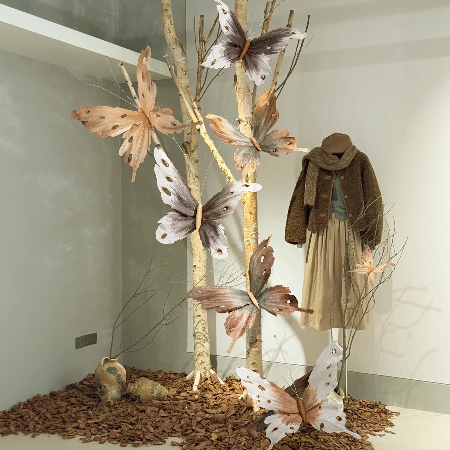 Baby Clothing Store - CX Indoor Herbst Schmetterling Schönheits-Display Papierblumen-Dekoration