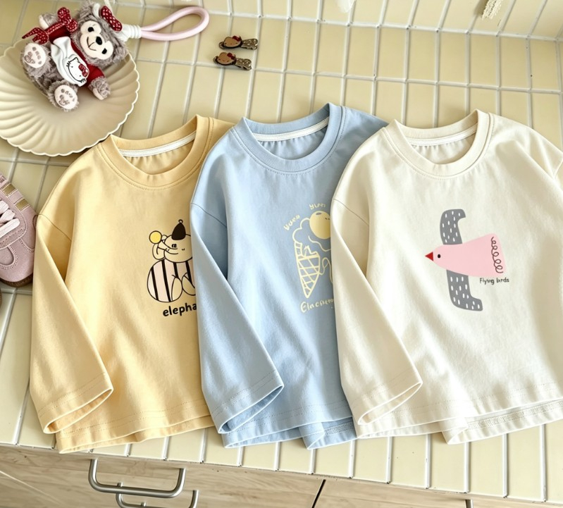 Baby Clothing Elephant - Baby-Kleidung mit Cartoon-Elefant, Eiscreme und Vogel