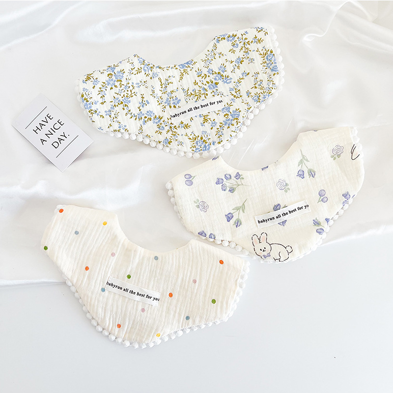 Printed Bibs Pack - 3 teile/satz Baumwolle Gaze Baby Mädchen