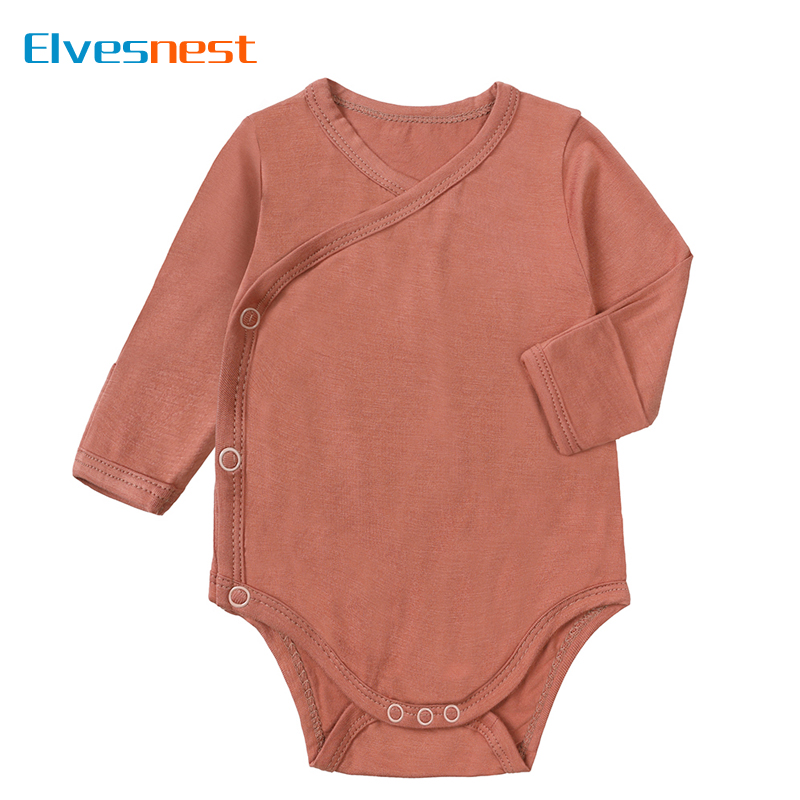 Bamboo Bodysuit Baby - Modische Einfarbige Neugeborenen-Kleidung Jungen Bodysuit Baumwolle