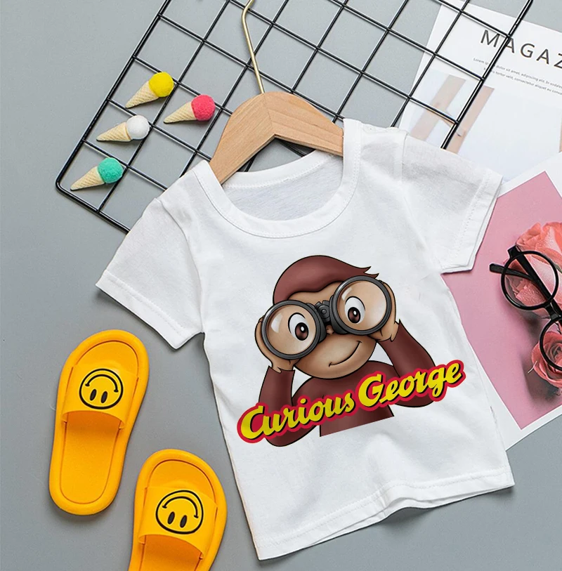 Curious George Cartoon-Print T – Baby Clothing Sale Bewertung und Preis