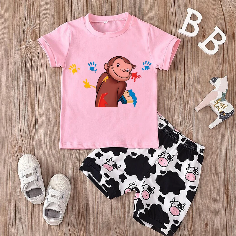 Curious George Cartoon-Print T – Baby Clothing Sale Bewertung und Preis