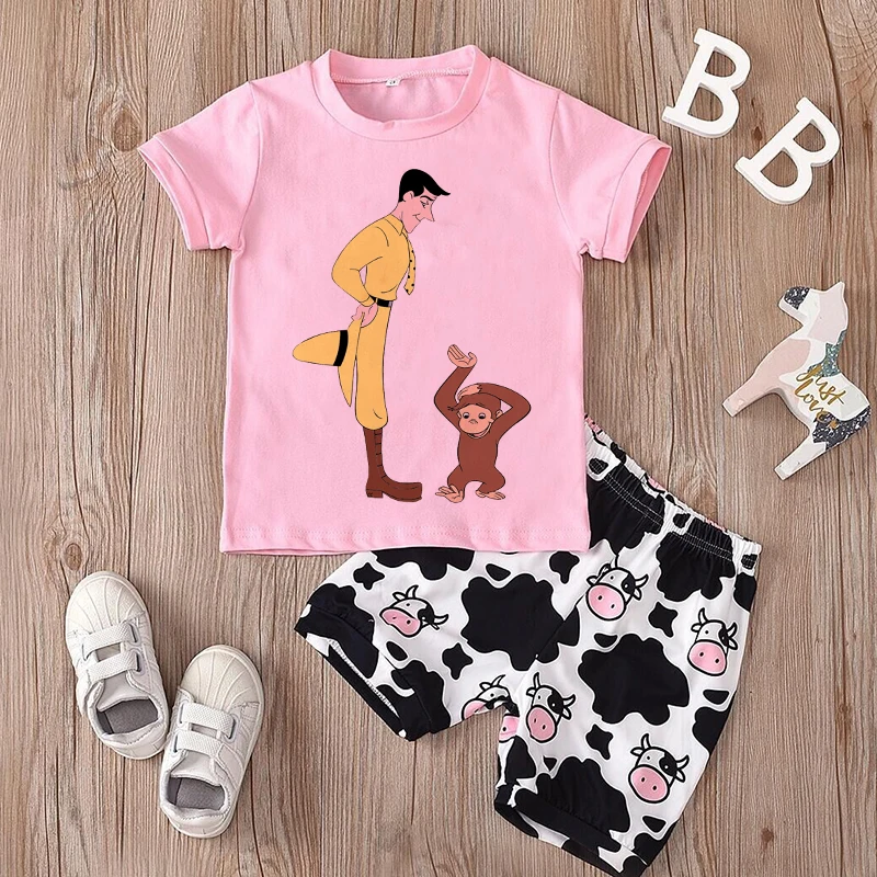 Curious George Cartoon-Print T – Baby Clothing Sale Bewertung und Preis