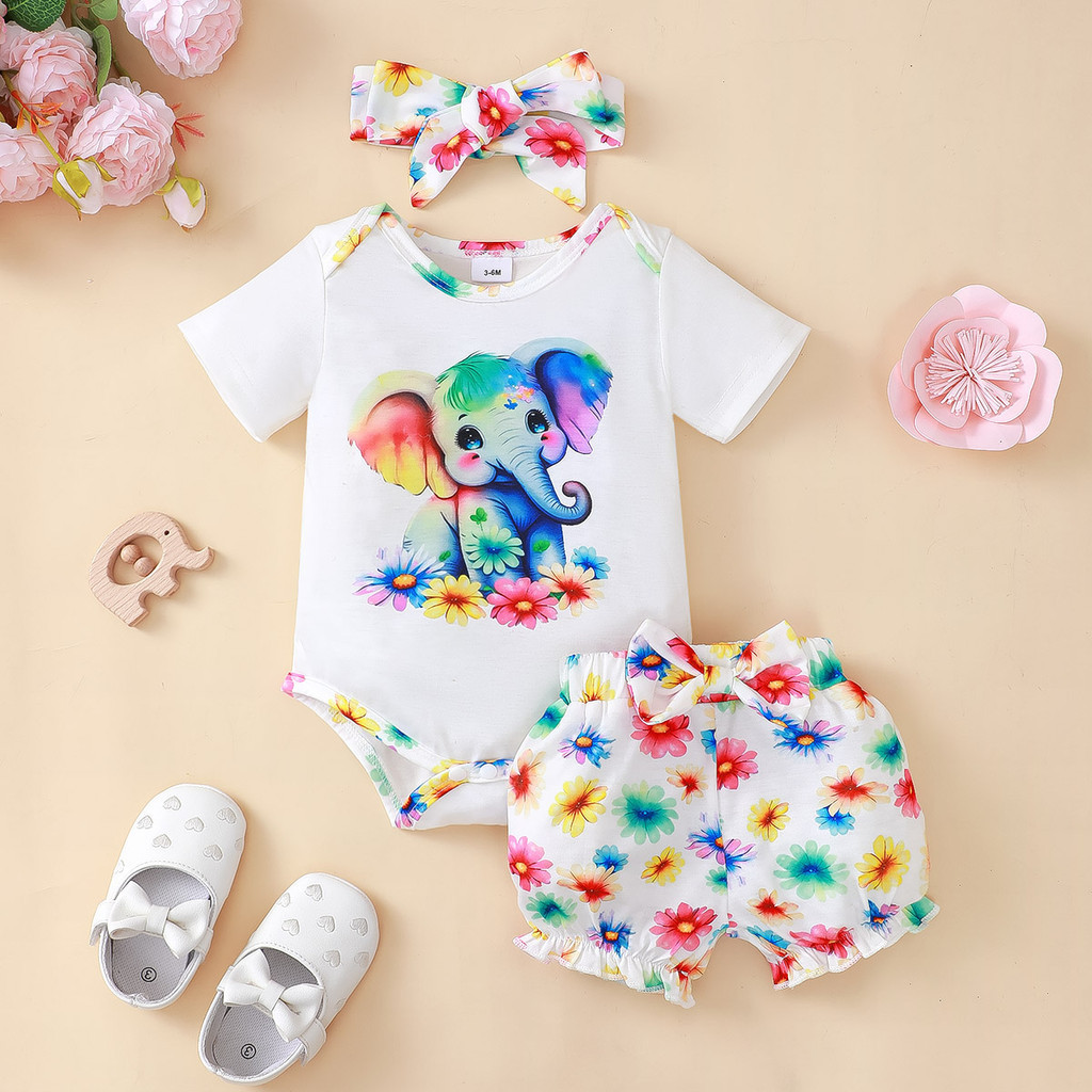 3PCS Neugeborenen Baby Mädchen – Baby Clothing Elephant Bewertung und Preis